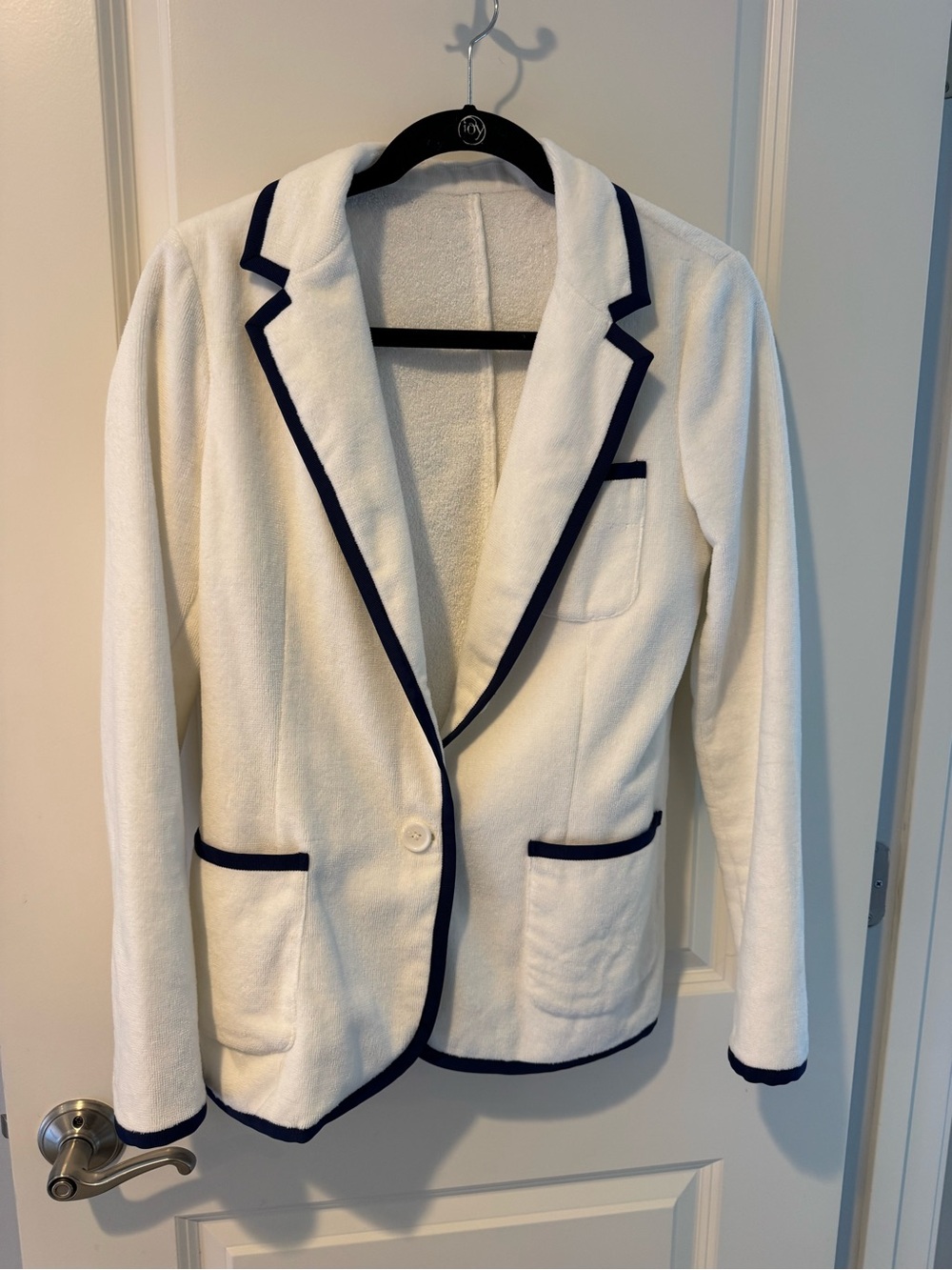 BASK White & Navy Toweling Blazer | S - Picture 3 of 8